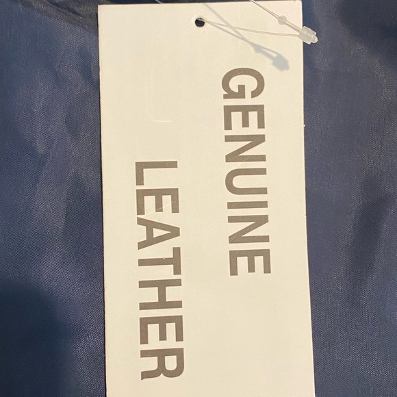 Jessica London | Women’s Jessica London Navy Blue Leather Jacket NWT Plus Size - Picture 7 of 9